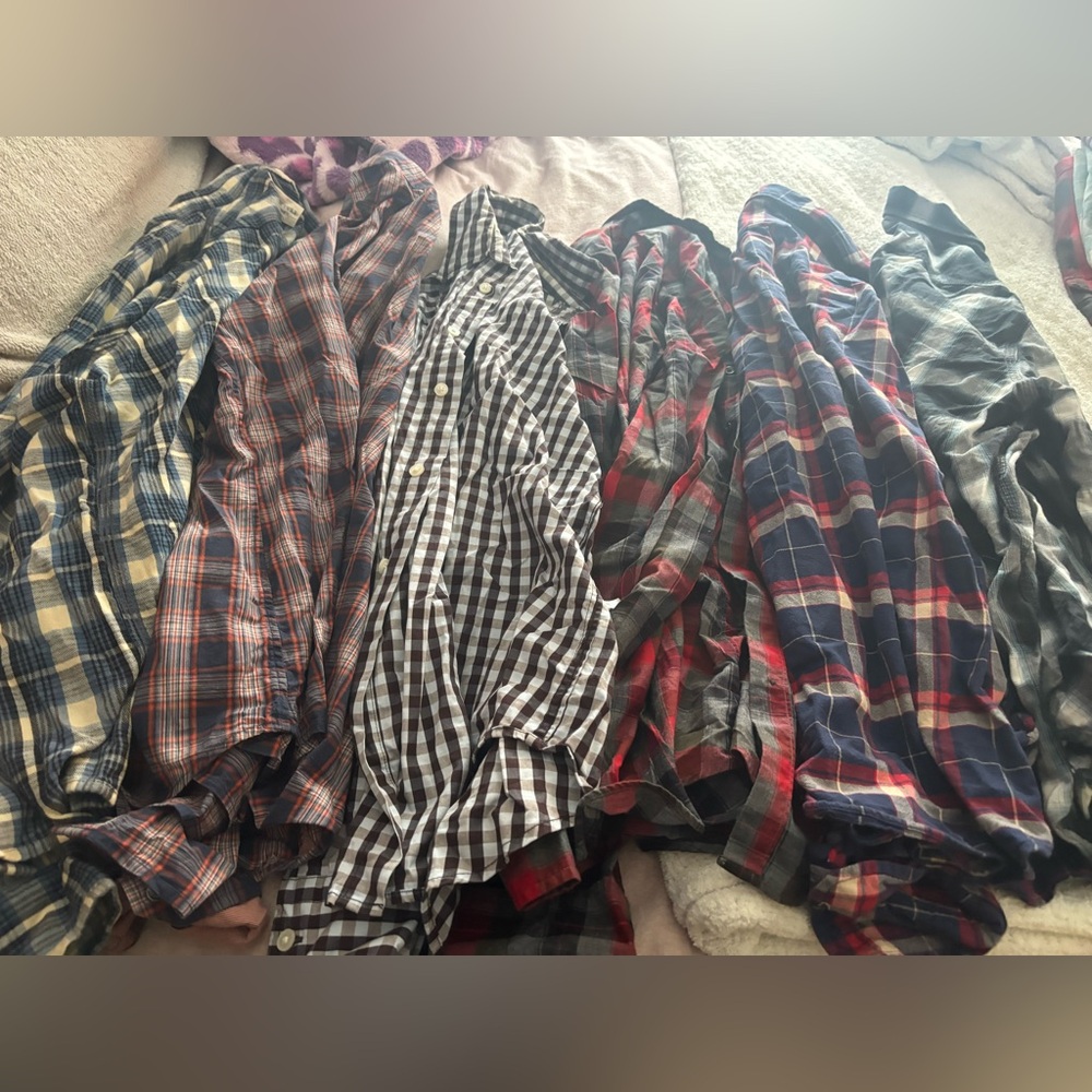 Multiples Men's Plaid Casual Button Down Shirts - Assorted Colors & Brands
